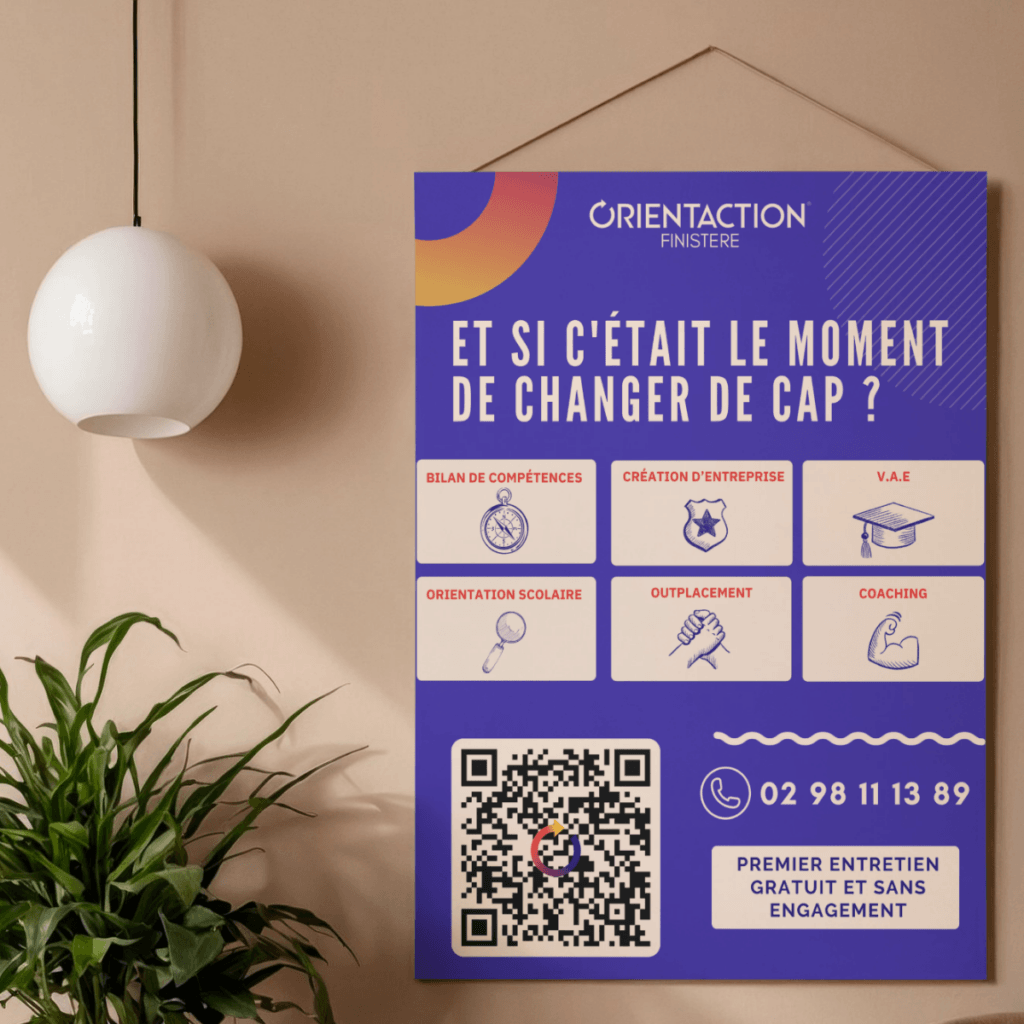 Affiche pour l'accueil d'une agence Orientaction Finistère